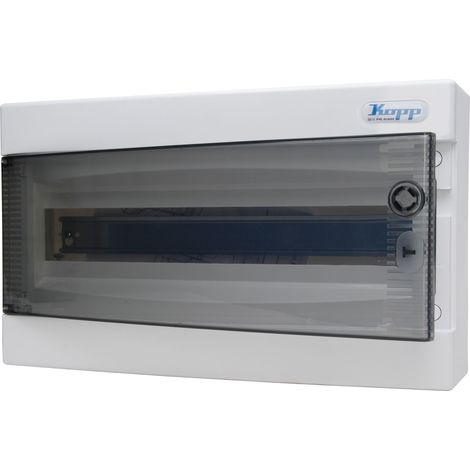 KOPP Aufputz-Verteilerkasten N18C, IP40, mit Tür, 1-reihig, 18 Pole