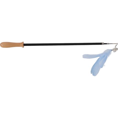Baguette à plumes interactive rétractable pour chaton, avec clochette, bleu (1/5)