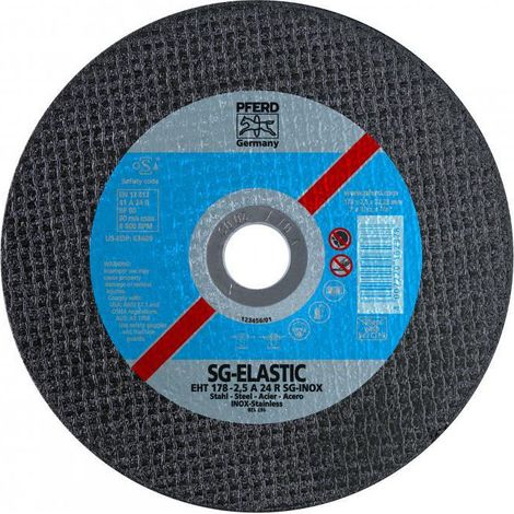 Disque à tronçonner SG-ELASTIC A plat Inox (carton) PFERD - Cond. /pcs: 25 - Ø mm: 125 - Ep. mm: 1.6