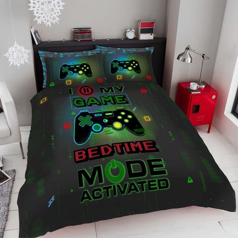 Housse de Couette réversible pour Enfants avec Housse de Couette et taie d'oreiller, Gamer-Multi (1/5)