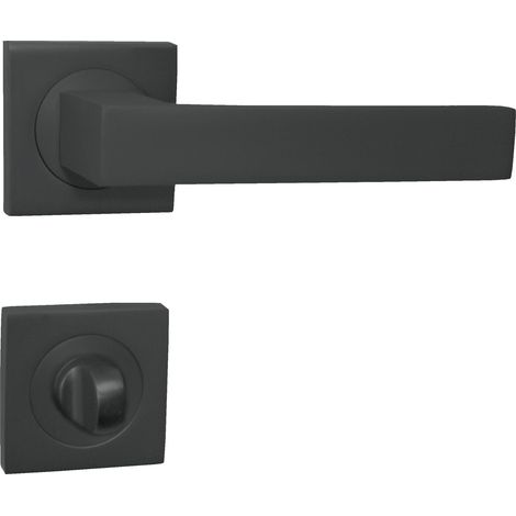 DOMINO Poignée de porte QUBIK-QR M8 WC Poignée avec rosace WC titane (1/5)
