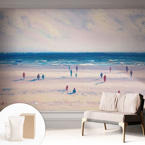 Papier peint intissé avec imprimé pour décoration intérieure pour rénovation a motif - Colle incluse gratuite Paysage marin 312x219 cm (1/5)