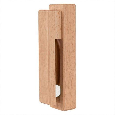 Porte-serviettes mural en bois auto-adhésif style rétro, idéal pour la salle de bain, la cuisine et la décoration intérieure. (1/5)