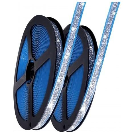 Lot de 2 Rouleaux de Ruban D'étanchéIté Flexible, Ruban Décoratif Étanche, Ruban D'étanchéIté Autocollant en PVC, pour Plafond, Cuisinière, évier, Bordure de Carrelage - Argent, 6M Chacun (1/5)