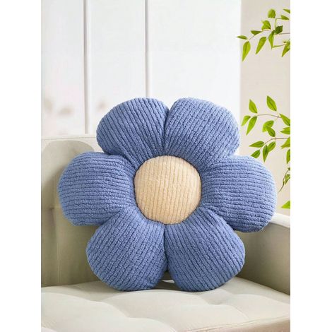Coussin Fleur, Coussin en Forme de Fleur de Marguerite, en Fourrure de Lapin Synthétique, pour Chambre, Canapé, Linge de Lit, Décoration Maison en Hiver, Taille 40cm40cm (1/4)