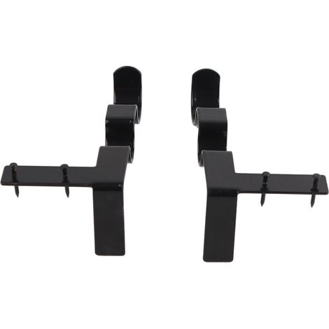 2 supports de tringle à rideaux doubles en acier, capacité de charge de 9 kg, installation facile, crochets pour tringle à rideaux pour la maison et le bureau, noir (1/5)