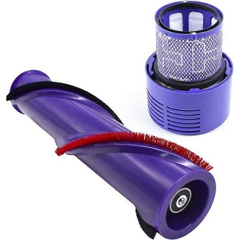 Lot de 2 brosses rotatives pour aspirateur sans fil Dyson V10 + filtre lavable - Accessoires de nettoyage pour la maison (1/2)