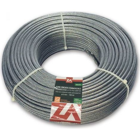 FUNE ACCIAIO ZINCATO ANTIGIRO 133F D 3 100 M