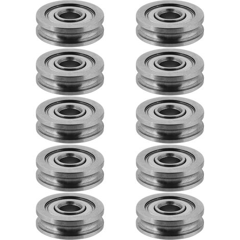 10 U604ZZ 4x13x4mm Metall-Rillenräder mit abgedichteten Kugellagern für Führungsschienen (1/5)
