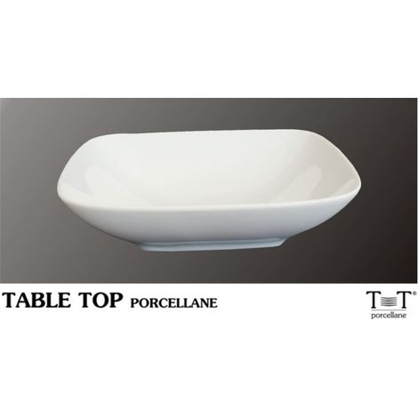 Table top Kyoto, set 6 piatti fondo cm 18 in porcellana bianca, extra resistente