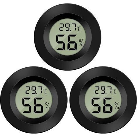 Mini termómetro e higrómetro digital LCD, temperatura y humedad -50 a 70 ℃, 10% a 99% HR. Termómetro portátil, indicador de termo-higrómetro para oficina, cocina, humidores, incubadoras y reptiles (3 (1/4)