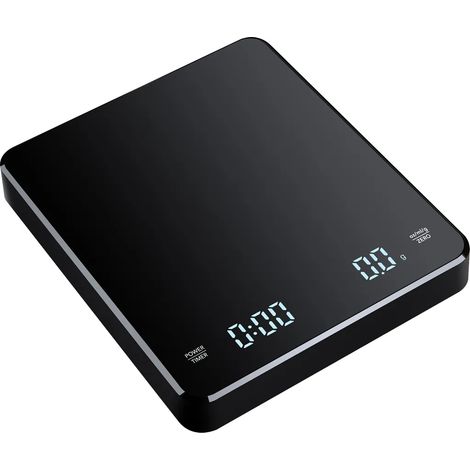 Digitale Kaffeewaage mit Timer und LED-Anzeige, 3 kg/0,1 g Kapazität, geeignet zum Wiegen von Espresso, wiederaufladbare elektronische Küchenwaage (Unzen/ml/g), hochpräzises Messinstrument.
