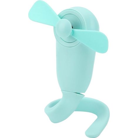Ventilateur électrique portable polyvalent, petit, rechargeable par USB, multifonctionnel et rafraîchissant (vert) (1/5)