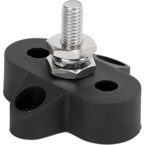 Bloc de distribution électrique 48V DC M6, borne de jonction robuste pour bateau, camping-car, remorque, voiture, noir (1/5)