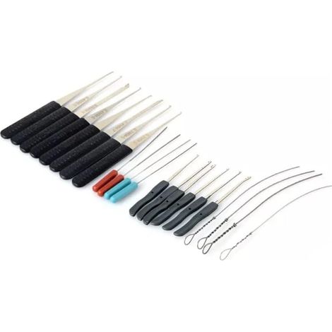 22 pièces Extracteur de Clé Cassée Outils Clé Crochets de Retrait Outils à Main pour Serrure (1/5)
