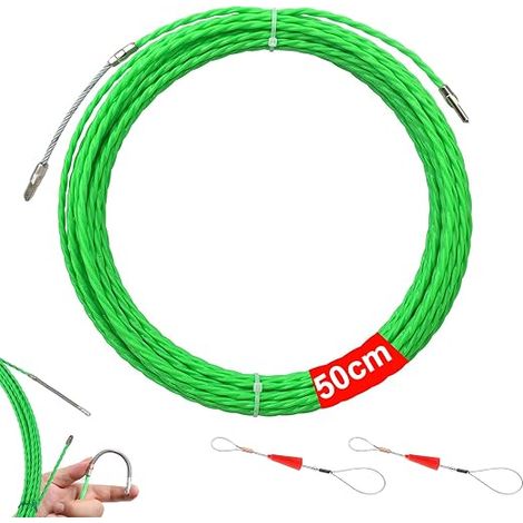 Electric Wire Puller 164 ft Polyester Retractable Installation Kit for Laying Cables with Guide Spring, Diameter 4 mm, Needle Pass Cable, Spiral Retractable Traction Wire (Green) (1/5)
