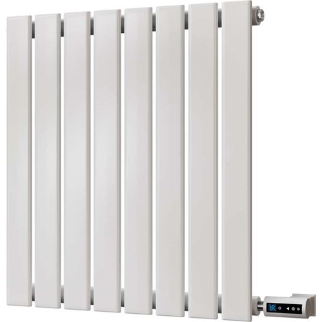 Typhoon - White Horizontal Electric Radiator H600mm x W544mm Single Panel 300w Thermostatic WIFI