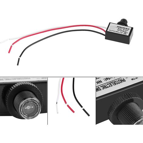 Automatischer Lichtsensor 120–277 V AC – IP65-Fotozellenschalter mit 10–20 Lux Empfindlichkeit – Lichtsteuerung für Gärten, Einfahrten und Eingänge – Material: Importiertes Polycarbonat (1/5)
