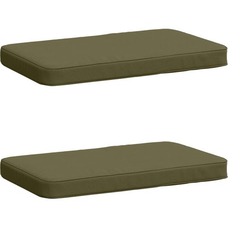 2-Piece Bench Cushions VUGHT 2 pcs 100% Polyester Olive Green vidaXL