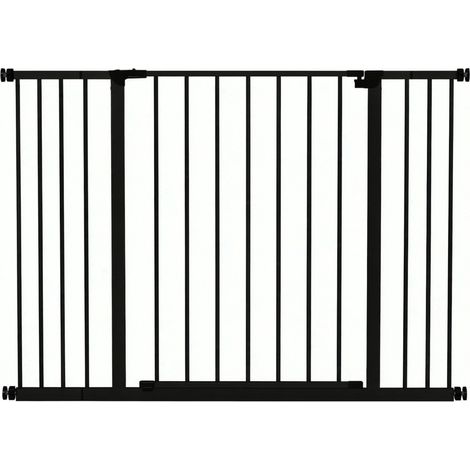 Cancelletto per animali 107x4x76 cm in acciaio nero, estensibile, senza fori FloraGrace (1/5)