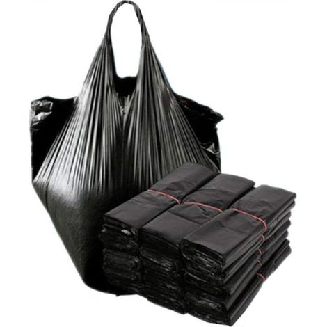 Disposable Black Trash Bags (100 Count) Disposable Diaper Bags with Convenient Handles, Trash Bags, Durable Trash Bags (1/4)