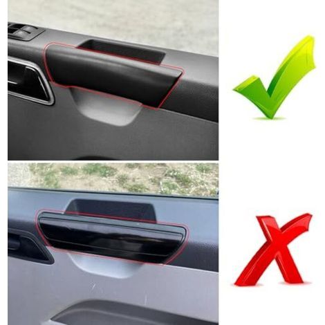 Lot de 2 poignées de porte pour VW T5 Transporter 2003-2010, , poignée de remplacement 7H0867171B T5 Transporter, couvercle de poignée de porte intérieure noir (1/4)