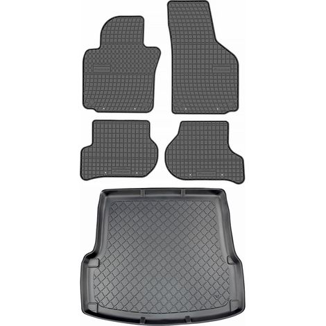 Skoda Octavia II 1Z Hatchback de 03.2004 a 01.2013 SET - Alfombrillas de goma para coche + alfombrilla para maletero