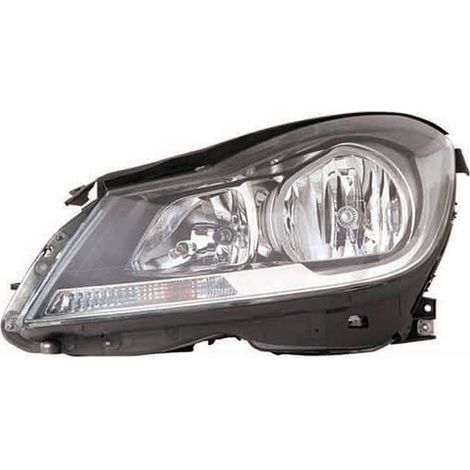 Phare avant gauche H7/H7 base noire Mercedes Classe C W204 phase 2 2011-2013