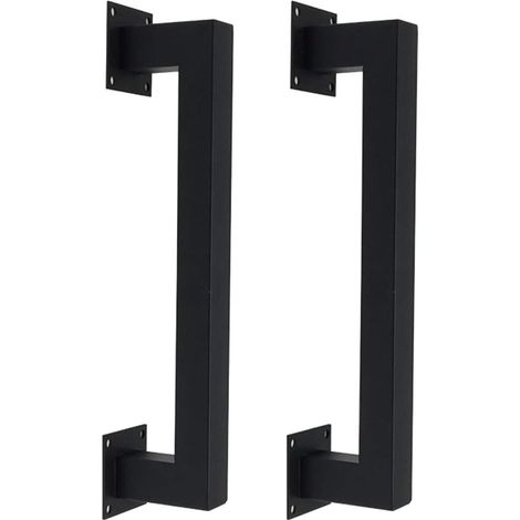 Türgriff aus schwarzem Eisen, Türgriff aus quadratischem Farbrohr, Türgriff im Industriestil für Lagerhallentüren/Schranktüren/Holztüren (1/4)