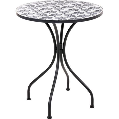 Outdoor Bistrotisch SIROLO 60 cm 60 cm Metall Weiß / Blau (1/5)