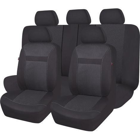 Jacquard Housse de Siège Voiture Ensembles Universelle Auto (Noir) (1/5)