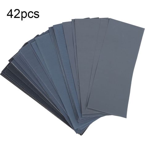 Lot de Papier Abrasif Professionnel 120-3000, 42 Pièces, Carbure de Silicium