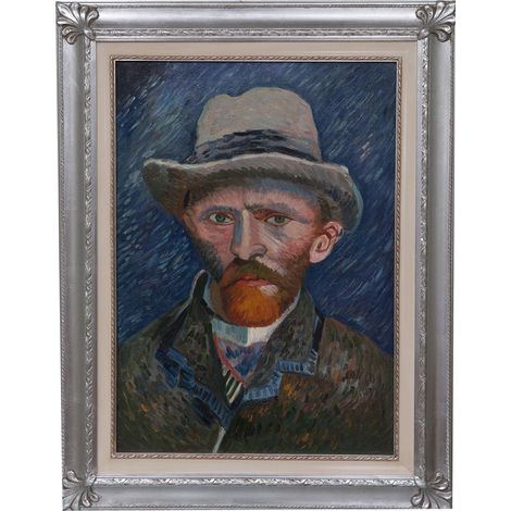 Handgemaltes Öl auf Leinwand mit Holzrahmen Finish Blattsilber VAN GOGH - SELBSTPORTRÄT 70