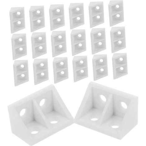 Équerres d'angle pour meubles - pour divers meubles, y compris établis, armoires, etc., assurant un bon maintien - 100 pièces, blanches (1/4)