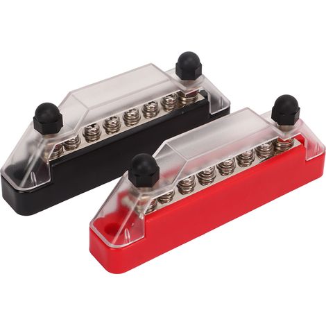 Deux blocs de distribution d'alimentation à 6 broches (12-48V 150A), deux borniers M6, six vis de câblage M4 et un porte-fusible de circuit. (1/5)