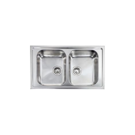 CM 011254.X1.01.2018 Zenith Plus Lavello da incasso 2 vasche acciaio inox satinato (86x50x21 cm) colore Acciaio (1/5)