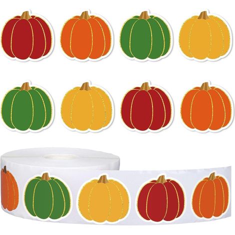 Herbst Aufkleber 500 Stück Kürbis Deko für Kinder & Party
