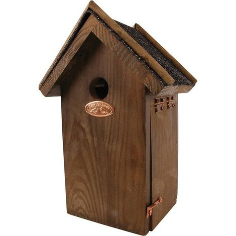 Casa para pájaros esschert tyrol m madera techo betún limpieza fácil (1/3)