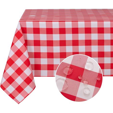 1 Nappe Tissu Polyester Imperméable Résistante Intempéries Lavable Anti-Tache Pour Jardin Pique-Nique Fêtes