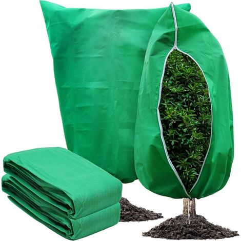 2er Pack Pflanzenschutz Winter 120x180cm, Große Größe Winterschutz für Pflanzen, Atmungsaktiv, Reißfest, Wiederverwendbar, Mit Reißverschluss Kordelzug, Grün (120x180cm)  FLITI