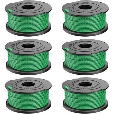 Lot de 6 bobines de fil vert pour dbroussailleuse Black & Decker GL7033 GL8033 GL9035 A6482 (1/4)