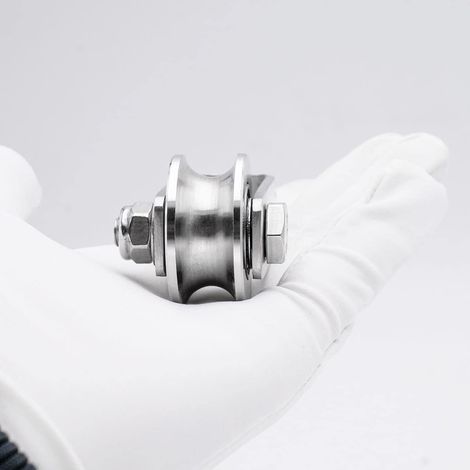 2 poulies à réa en acier Roulements à billes intérieurs Réas en acier inoxydable pour cordages MNS (1/4)