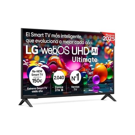 108 cm/43 (3840×2160) LG 43UA75006LA 16:9 LED 60Hz a7 AI Processor 4K Gen8 HDR10/HLG HDMI×3 USB×1 ALLM webOS25 Black