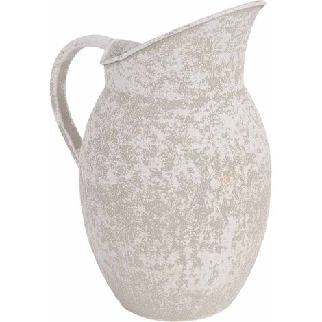 Jarrón de metal gris 21.5x15.5x26.5h cm