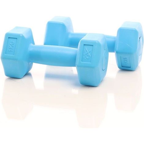 2 haltères fitness de 1kg chaque. En néoprène, pour une Musculation Efficace (1/4)