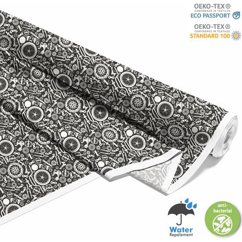 TISSUS DÉCORATIFS D'EXTÉRIEUR OXFORD - Motif pièces de vélo