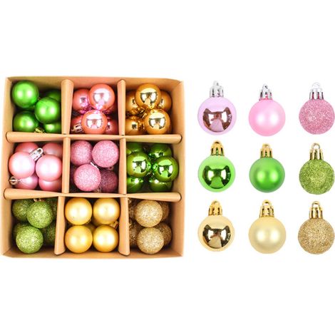 Stil 3 Weihnachtskugel Kreativ bemalte und hängende Weihnachtsbaumdekoration, galvanisierte Kugel, Geschenkbox (54 Stück) (1/2)