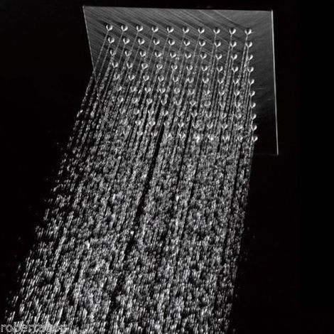 TRADE SHOP - Soffione Doccia Slim Quadrato Rotondo 24 Cm Bagno Effetto Pioggia Cromato - -Quadrato -