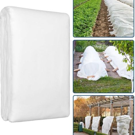 Couverture blanche pour plantes, 1,2 x 5 mètres, couverture antigel non tissée pour l'automne et l'hiver, adaptée aux plantes vertes. (1/5)