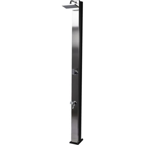 Douche solaire inox 30L – Rince-pieds orientable – Mitigeur chromé – Pommeau 200x150mm – Prise d'eau 1/2 femelle – SCP